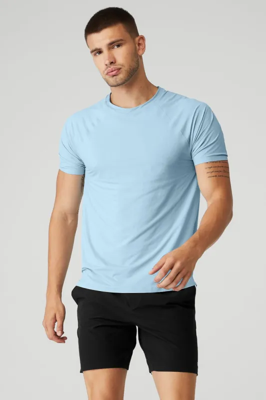Idol Performance Tee - Calm Blue sold by Alo Yoga