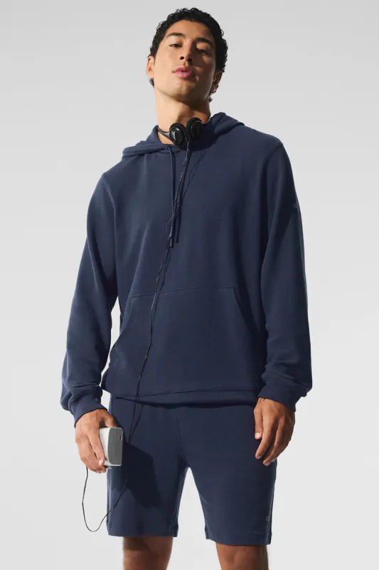 Micro Waffle Fast Break Hoodie - Navy sold by Alo Yoga