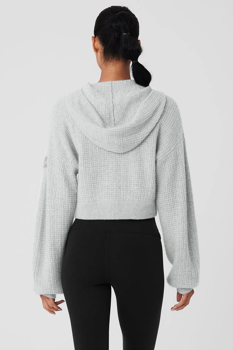 Cashmere Plush Waffle Full Zip Hoodie - Athletic Heather Grey sold by Alo Yoga product image thumbnail 3