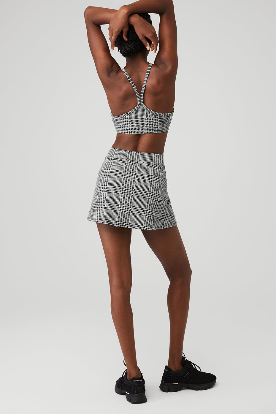 Jacquard Glenplaid Gratitude Bra & Jacquard Glenplaid Tennis Skirt Set sold by Alo Yoga product image thumbnail 3