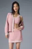 Tennis Club Sweater Knit Cardigan - Ballet Pink/White sold by Alo Yoga