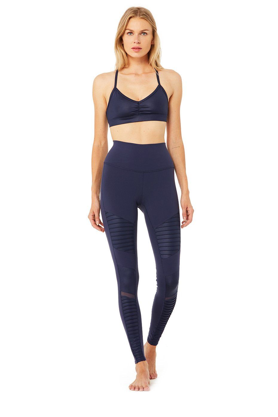 High-Waist Moto Legging - Rich Navy/Rich Navy Glossy sold by Alo Yoga product image thumbnail 4