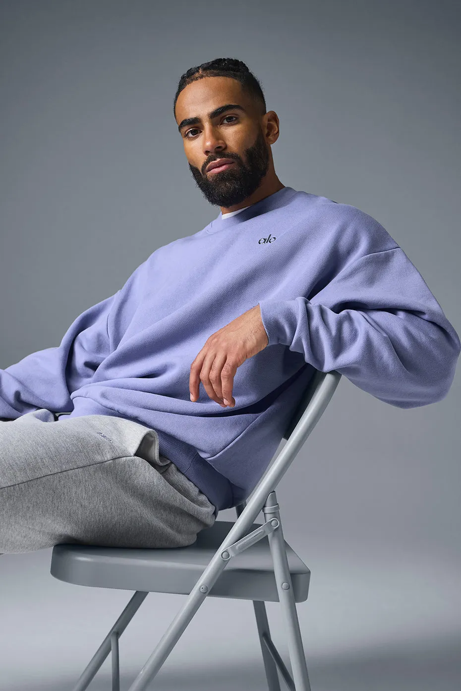 Accolade Crew Neck Pullover - Lilac Blue sold by Alo Yoga