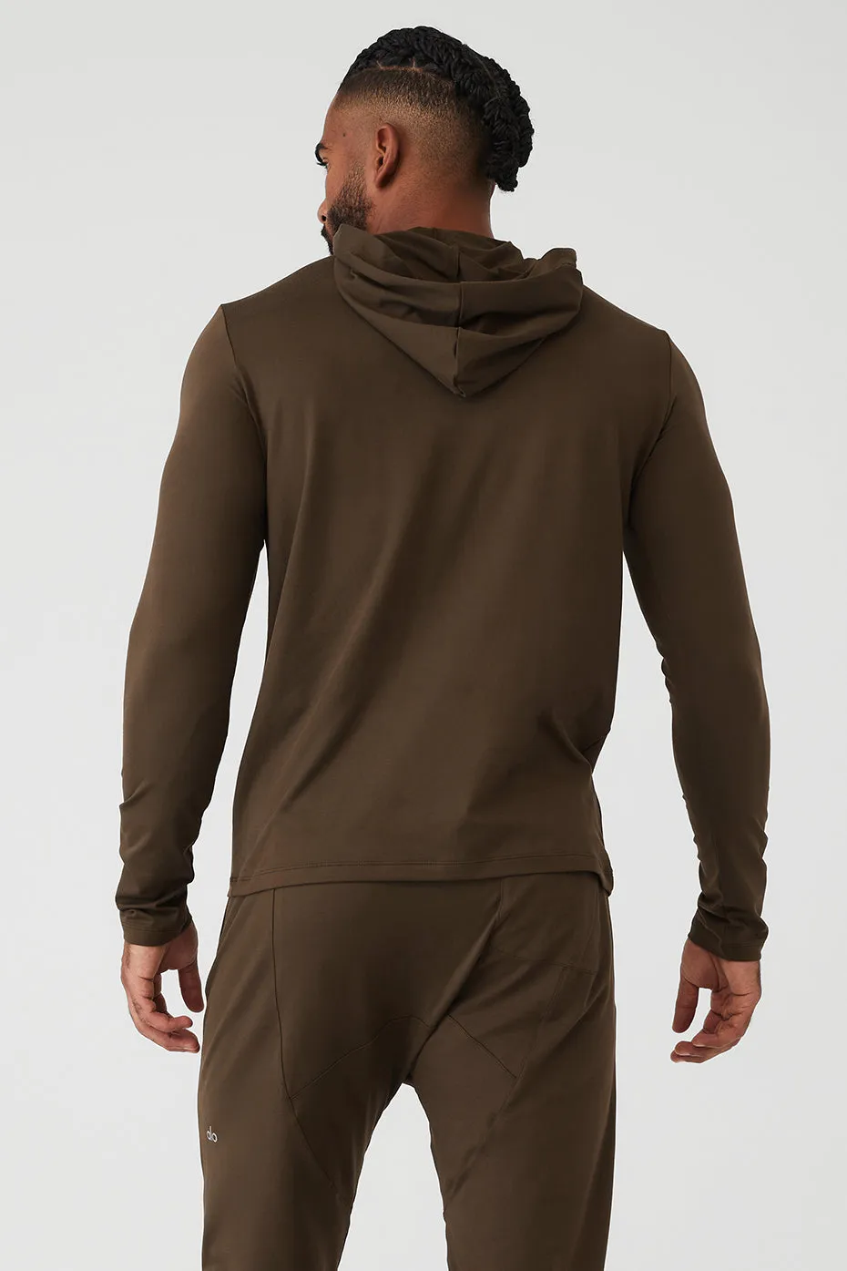Conquer Reform Long Sleeve With Hood - Espresso sold by Alo Yoga product image thumbnail 2