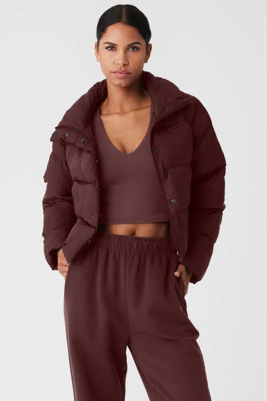 Gold Rush Puffer - Cherry Cola sold by Alo Yoga