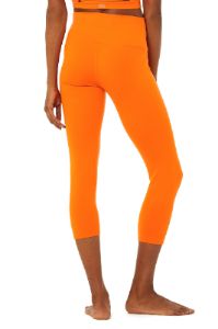 High-Waist Airbrush Capri - Bright Tangerine sold by Alo Yoga