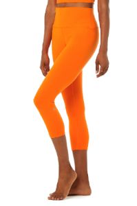 High-Waist Airbrush Capri - Bright Tangerine sold by Alo Yoga