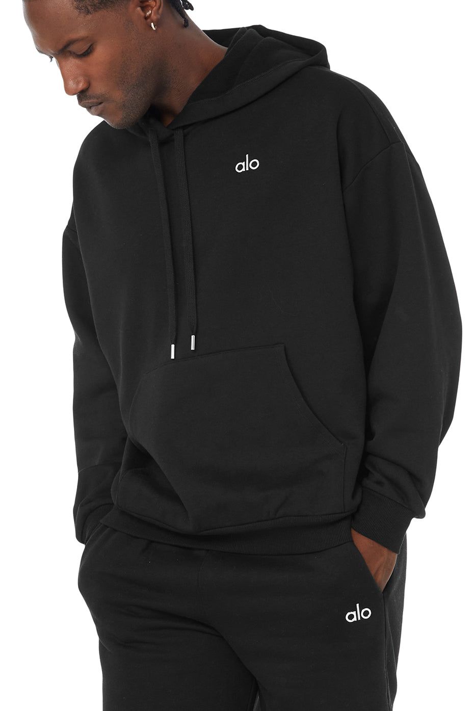 Accolade Hoodie & Accolade Sweat Short Set - Black sold by Alo Yoga product image thumbnail 4