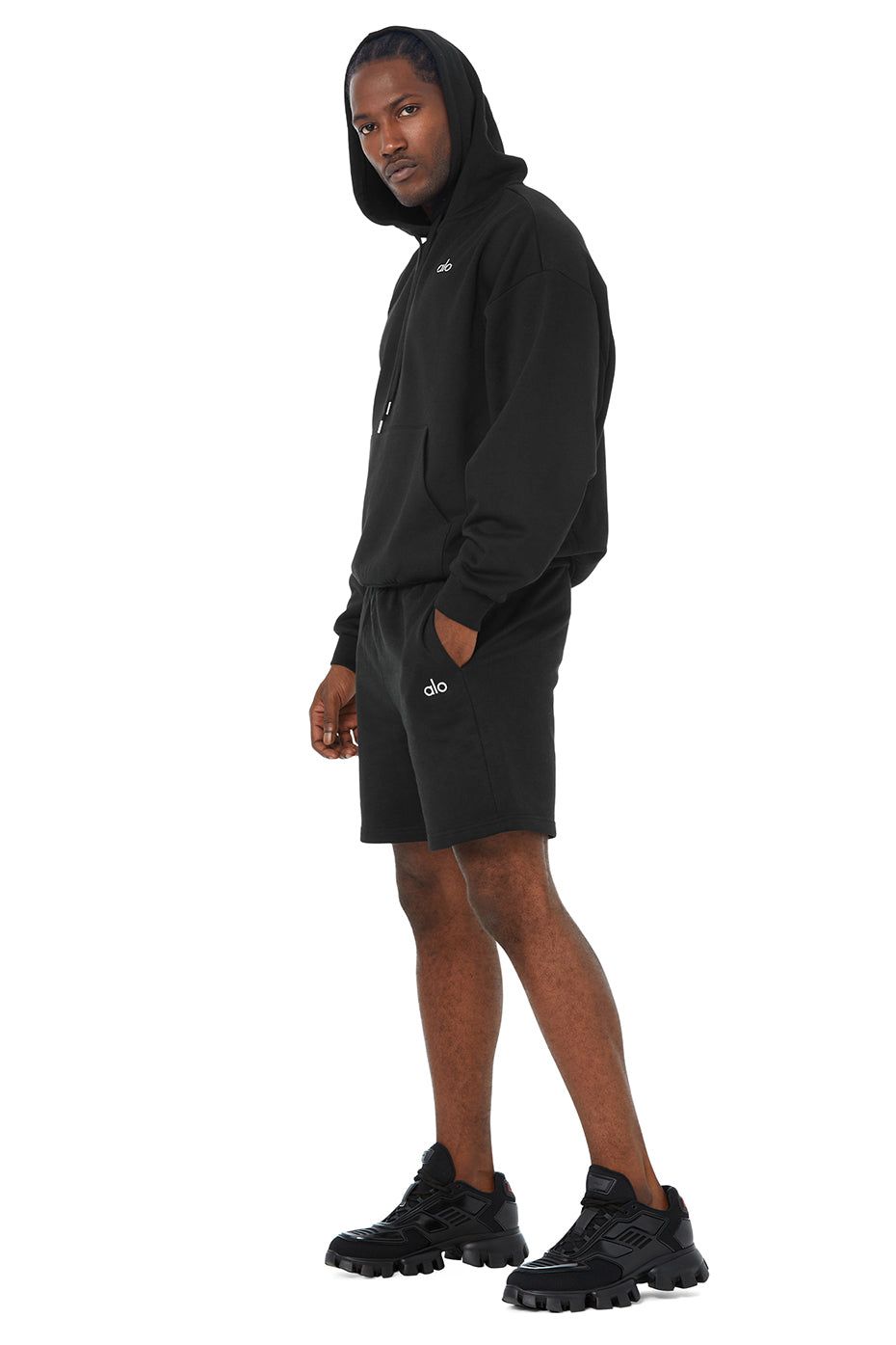 Accolade Hoodie & Accolade Sweat Short Set - Black sold by Alo Yoga product image thumbnail 2