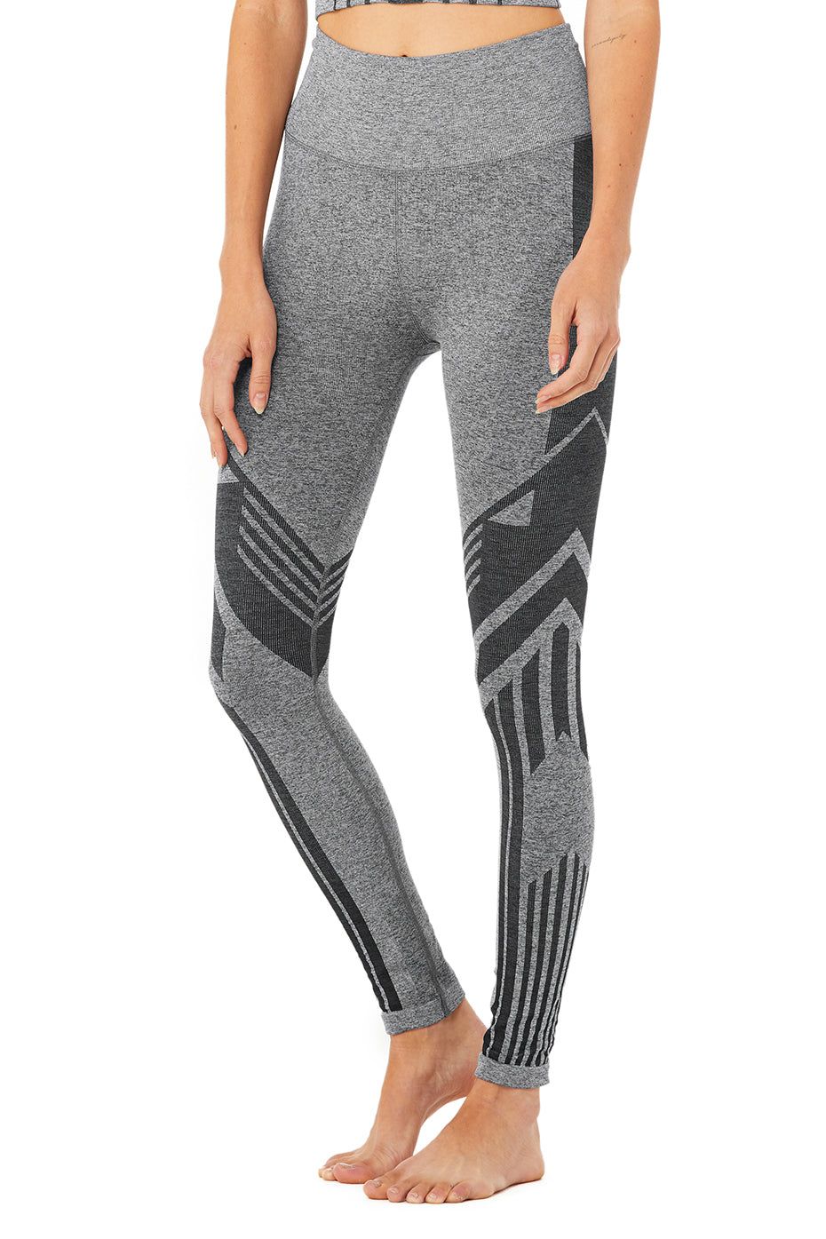 7/8 High-Waist Seamless Tempo Legging - Anthracite Heather sold by Alo Yoga