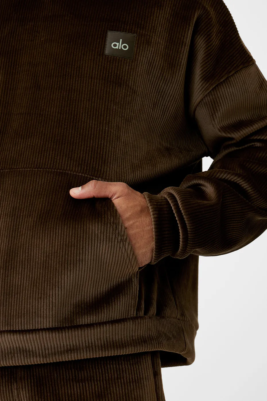 Velour Baller Hoodie - Espresso sold by Alo Yoga product image thumbnail 4