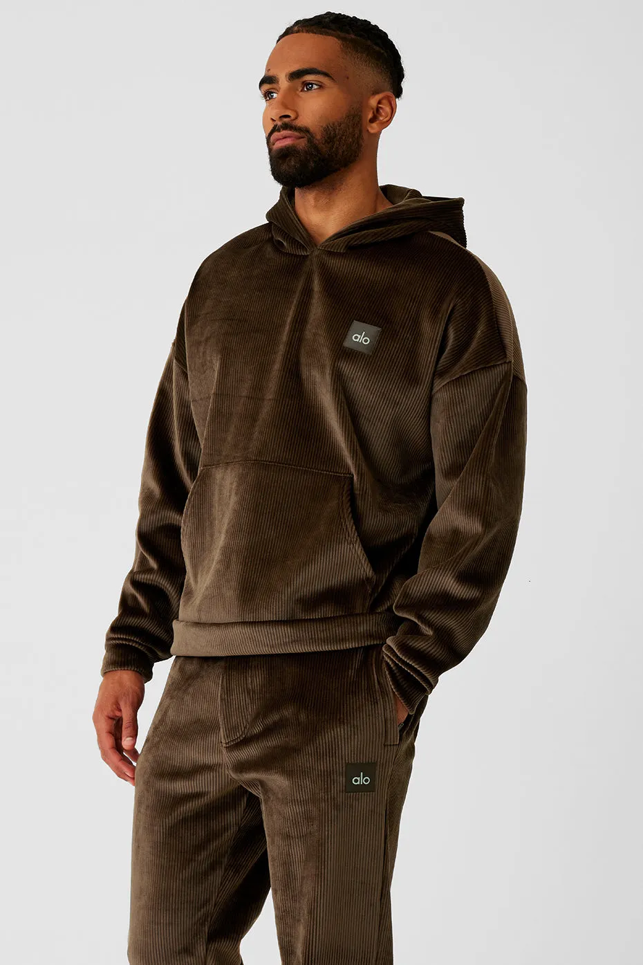 Velour Baller Hoodie - Espresso sold by Alo Yoga product image thumbnail 3