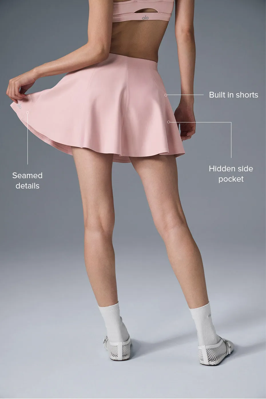 Airlift Down The Line Tennis Skirt - Ballet Pink sold by Alo Yoga product image thumbnail 2