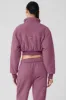 Polar Fleece Cropped Wintry Mix Jacket - Soft Mulberry sold by Alo Yoga