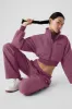 Polar Fleece Cropped Wintry Mix Jacket - Soft Mulberry sold by Alo Yoga
