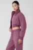 Polar Fleece Cropped Wintry Mix Jacket - Soft Mulberry sold by Alo Yoga