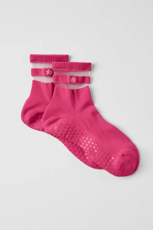 Women's Pulse Grip Sock - Pink Summer Crush sold by Alo Yoga