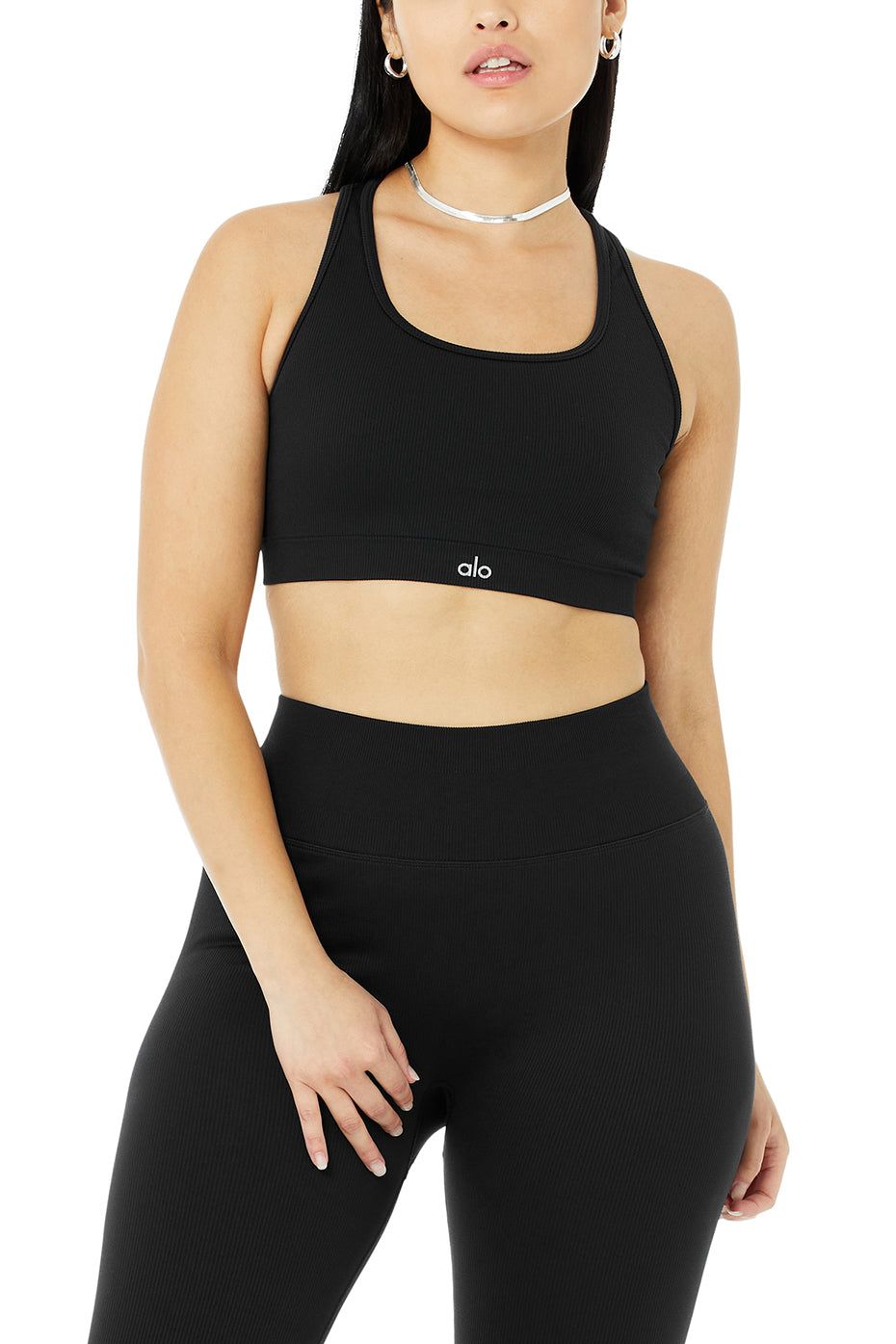 Seamless Ribbed Bra & Seamless High-Waist Ribbed Legging Set sold by Alo Yoga product image thumbnail 17