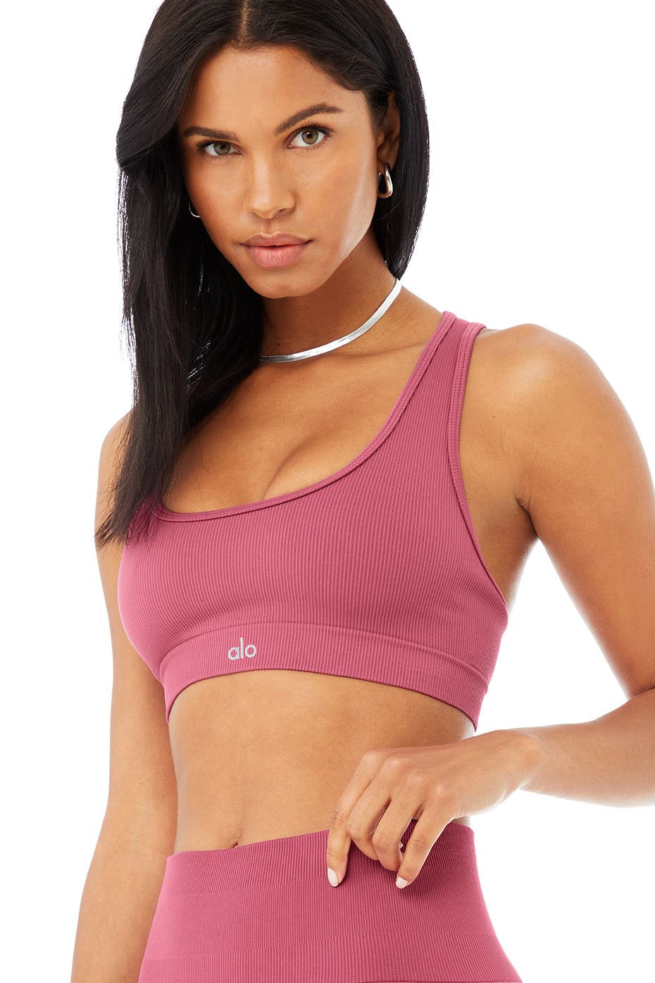 Seamless Ribbed Bra & Seamless High-Waist Ribbed Legging Set sold by Alo Yoga product image thumbnail 4