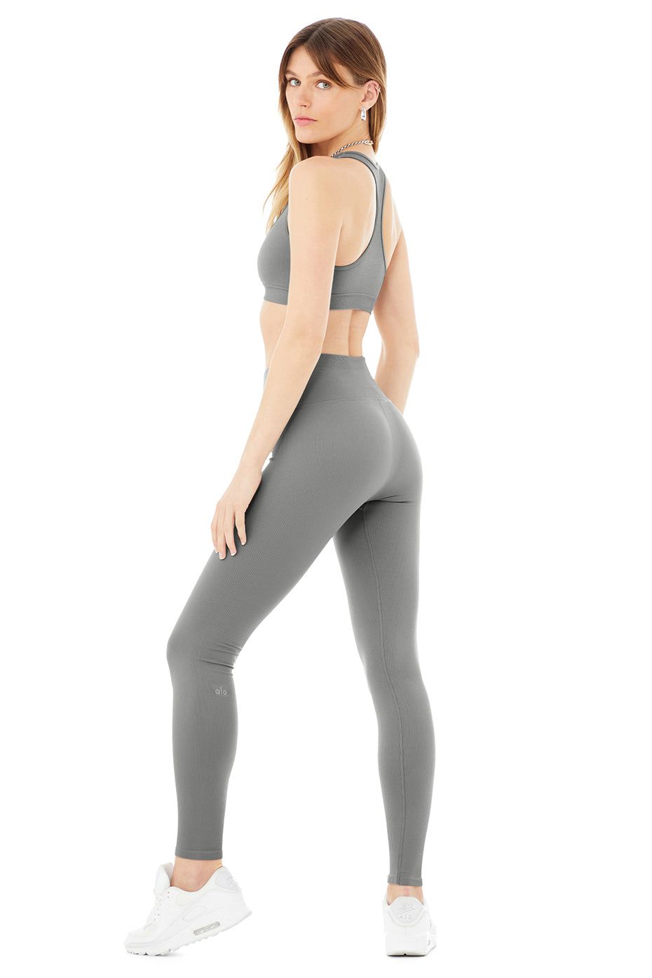 Seamless Ribbed Bra & Seamless High-Waist Ribbed Legging Set sold by Alo Yoga product image thumbnail 7