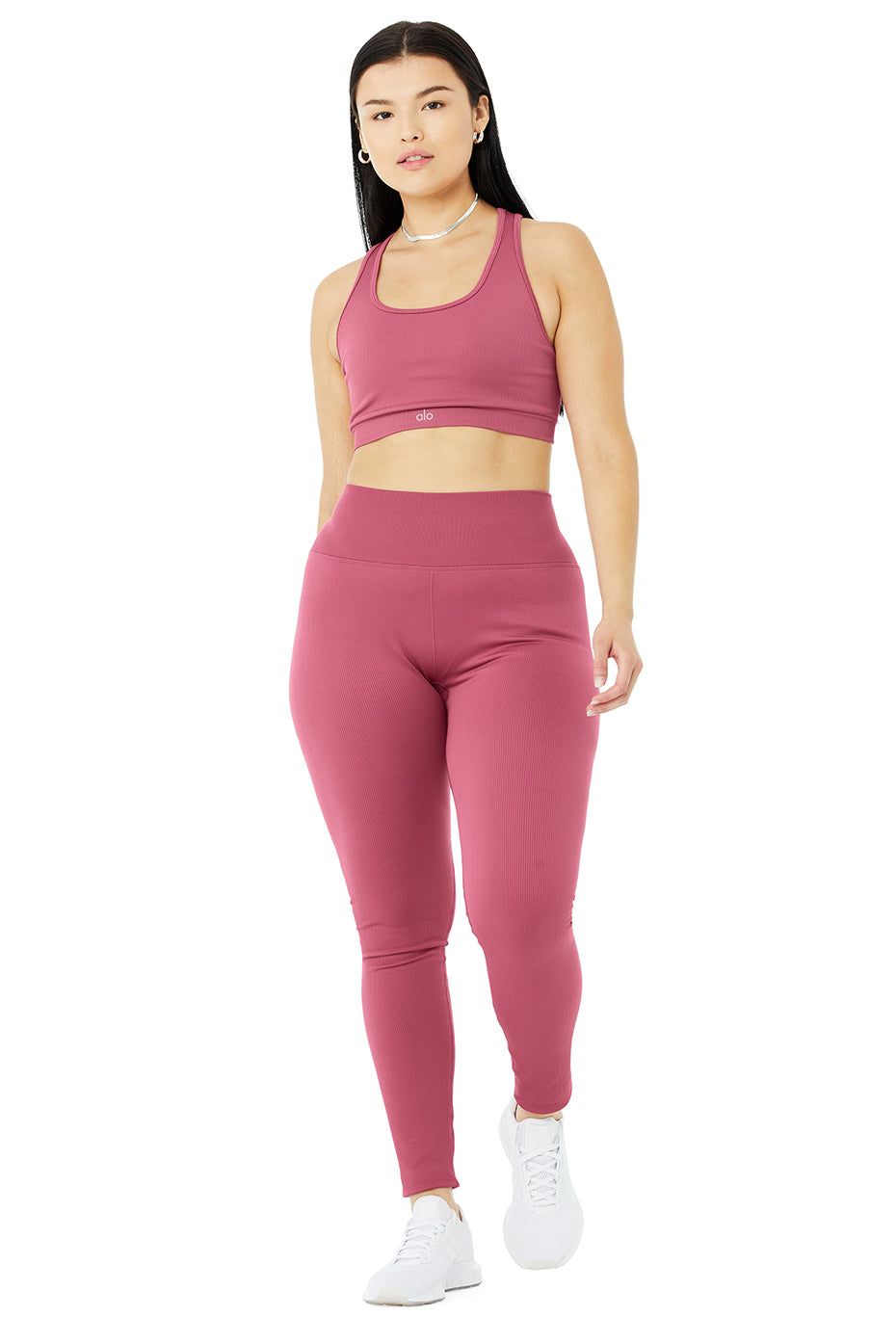 Seamless Ribbed Bra & Seamless High-Waist Ribbed Legging Set sold by Alo Yoga product image thumbnail 21