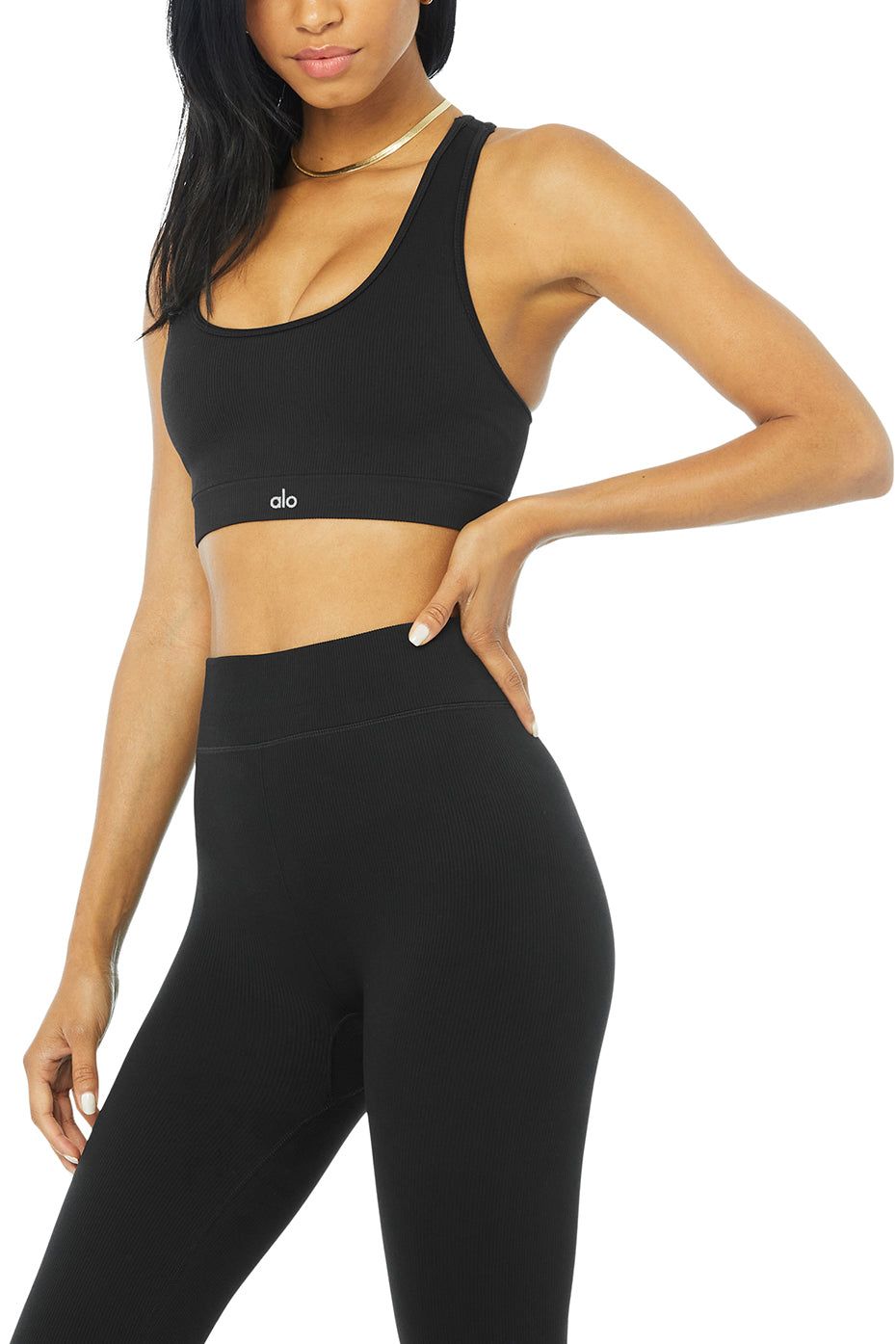 Seamless Ribbed Bra & Seamless High-Waist Ribbed Legging Set sold by Alo Yoga product image thumbnail 13