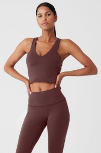 Airbrush Real Bra Tank - Cherry Cola sold by Alo Yoga