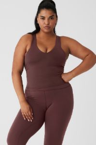 Airbrush Real Bra Tank - Cherry Cola sold by Alo Yoga