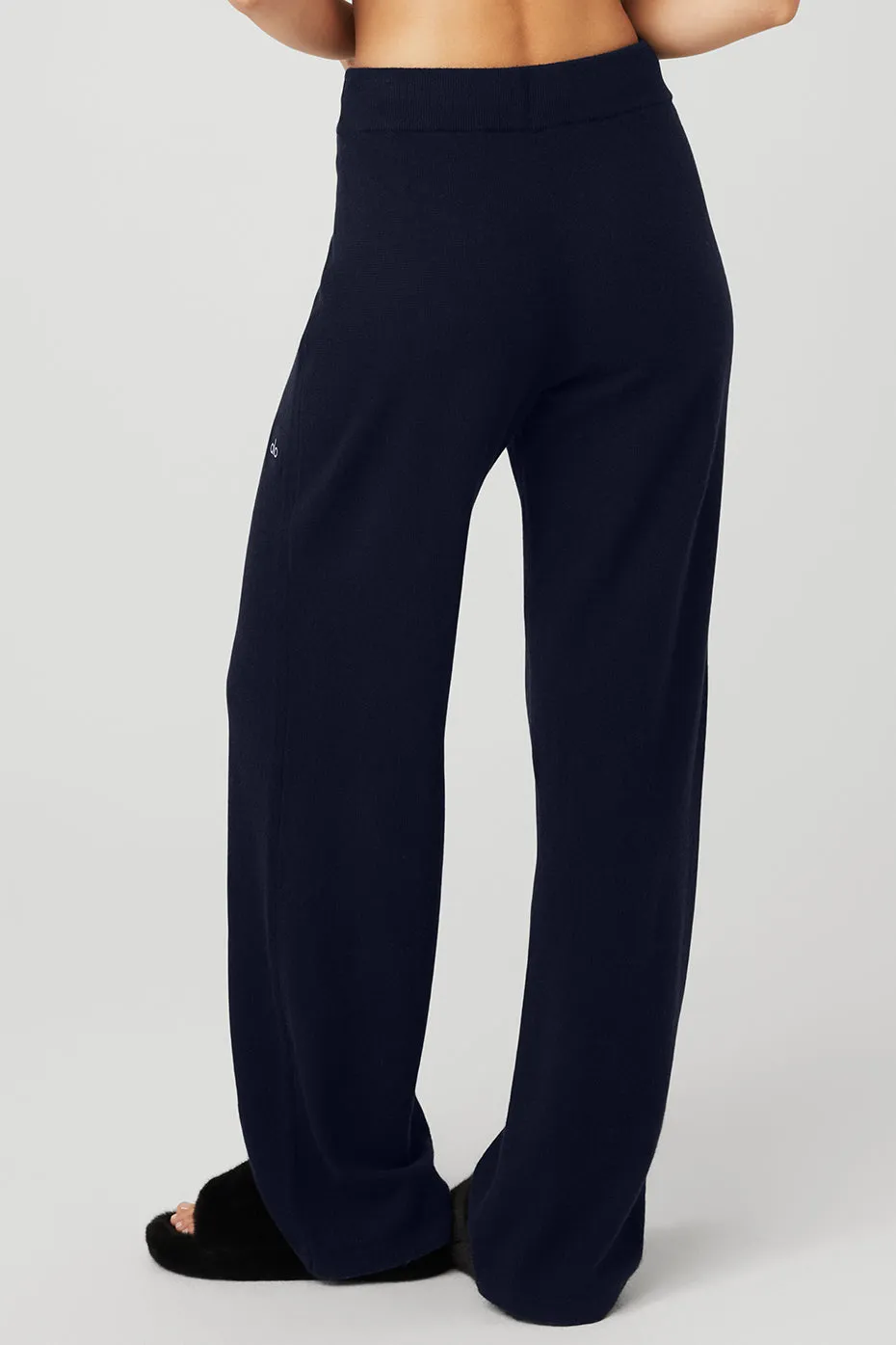 Cashmere High-Waist Jet Set Wide Leg Pant - Navy sold by Alo Yoga product image thumbnail 2