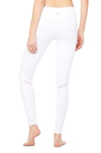 Moto Legging - White/White Glossy sold by Alo Yoga