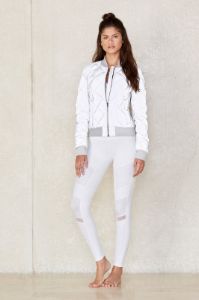 Moto Legging - White/White Glossy sold by Alo Yoga