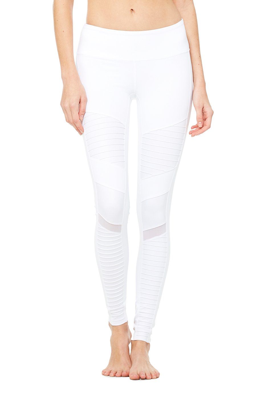 Moto Legging - White/White Glossy sold by Alo Yoga