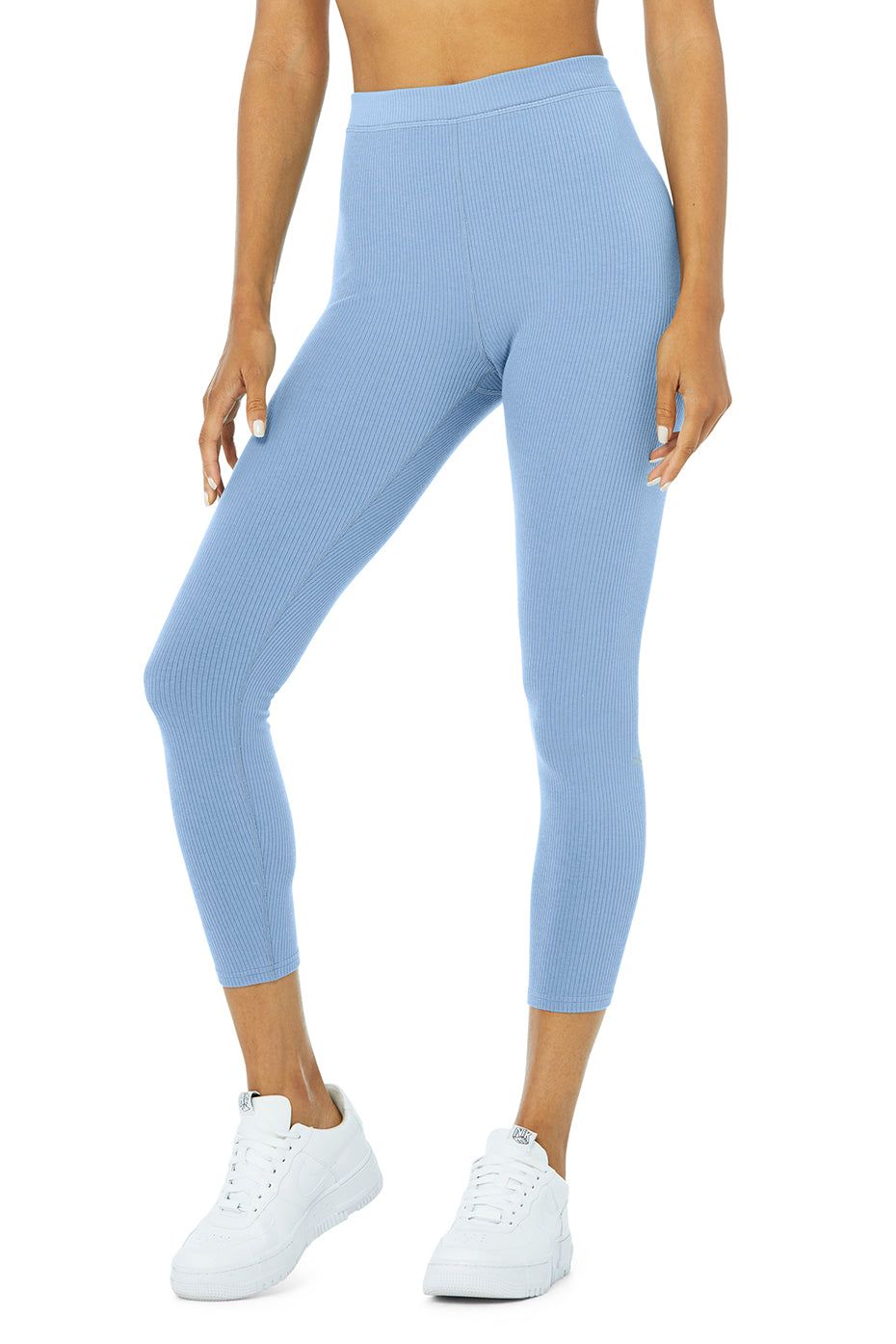 Ribbed High-Waist 7/8 Blissful Legging - Blue Skies sold by Alo Yoga