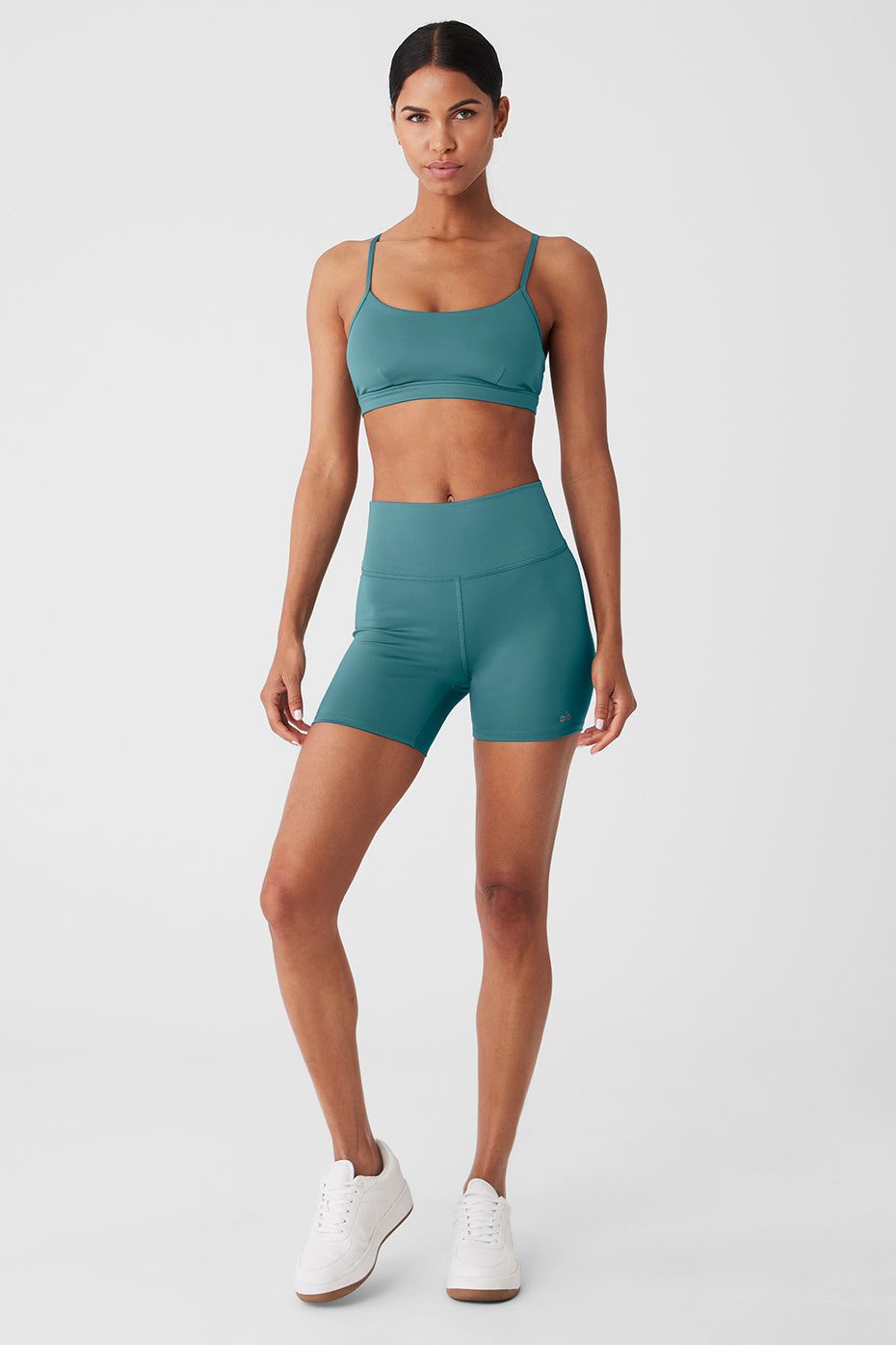 Airlift Intrigue Bra & 5" Airlift Energy Short Set - Teal Agate sold by Alo Yoga