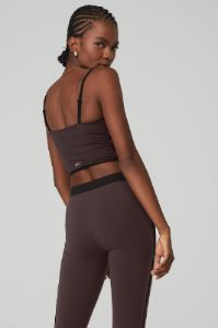 Airbrush Streamlined Bra Tank - Raisin/Black sold by Alo Yoga