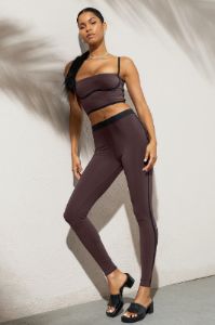 Airbrush Streamlined Bra Tank - Raisin/Black sold by Alo Yoga