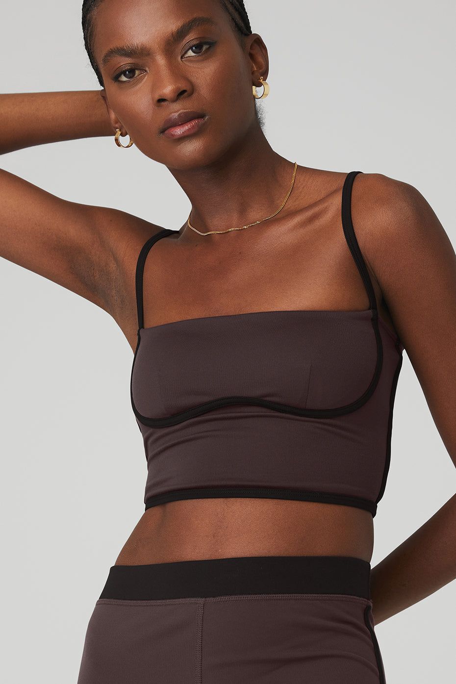 Airbrush Streamlined Bra Tank - Raisin/Black sold by Alo Yoga product image thumbnail 4