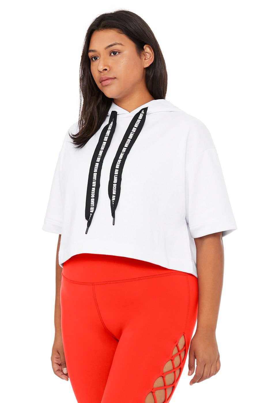 Air Land Ocean Short Sleeve Crop Hoodie - White sold by Alo Yoga product image thumbnail 4