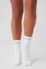 Unisex Half-Crew Throwback Sock - White/Titanium sold by Alo Yoga