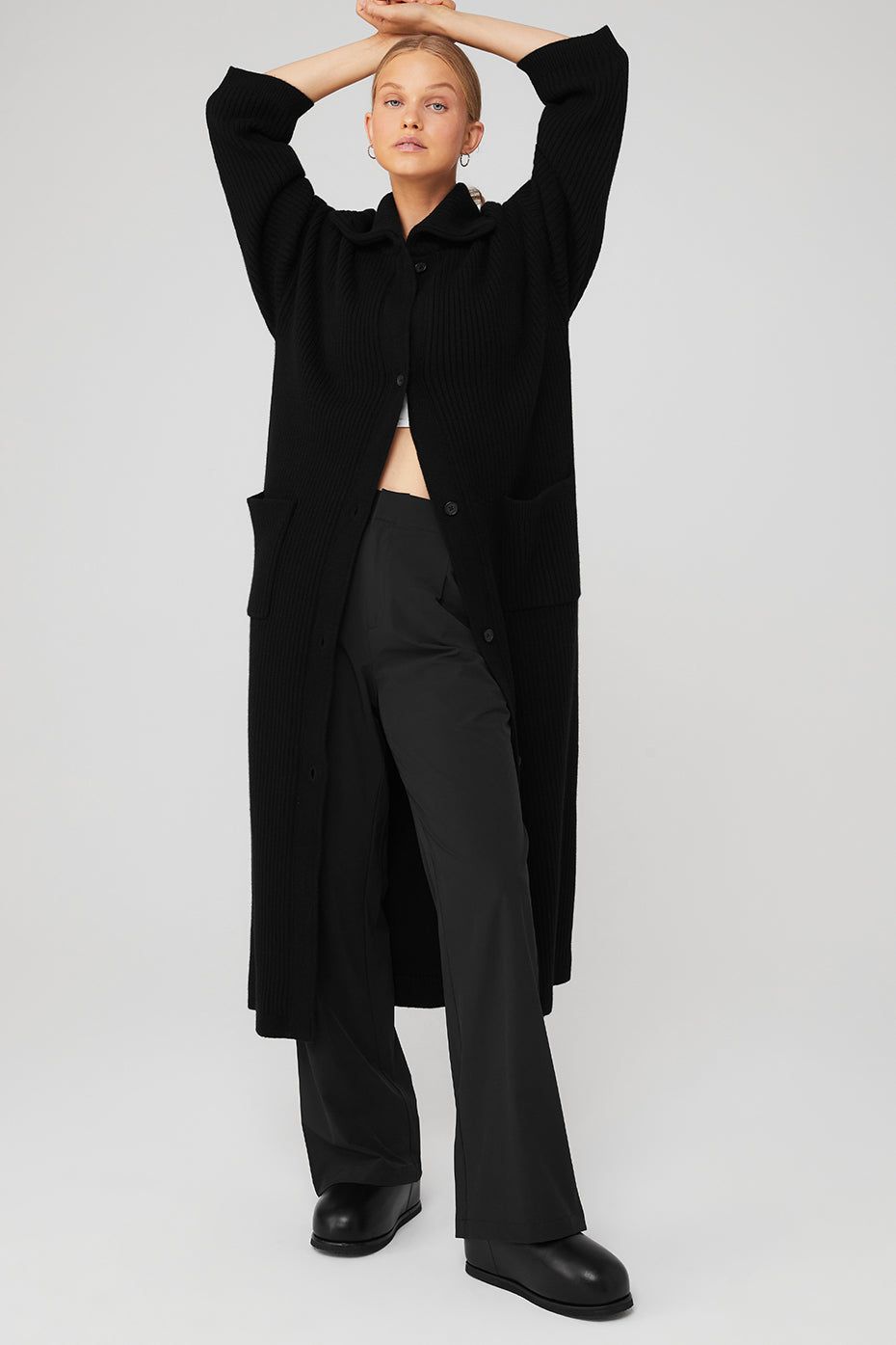 Cashmere Ribbed Winter Dream Long Cardigan - Black sold by Alo Yoga product image thumbnail 2