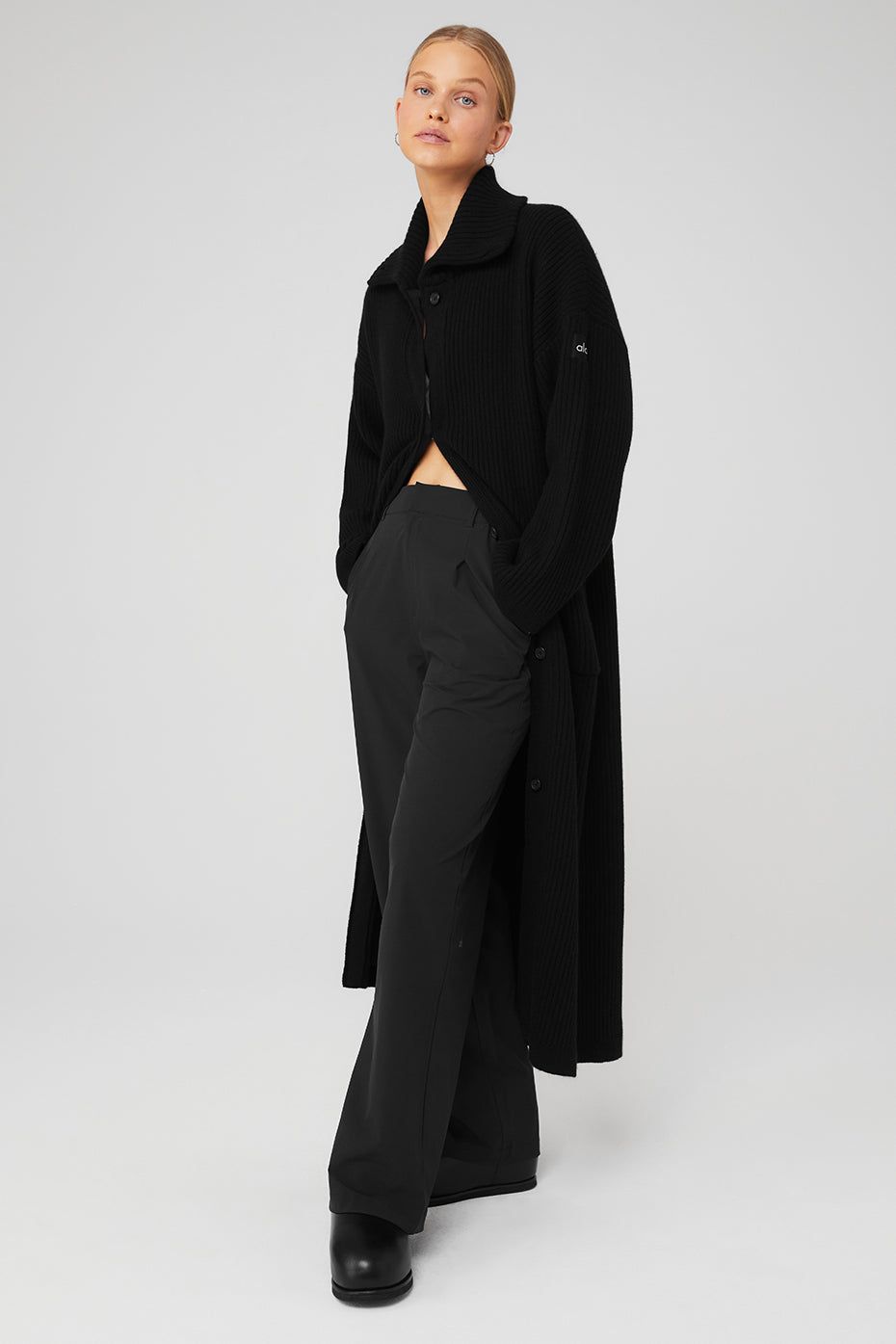 Cashmere Ribbed Winter Dream Long Cardigan - Black sold by Alo Yoga product image thumbnail 4