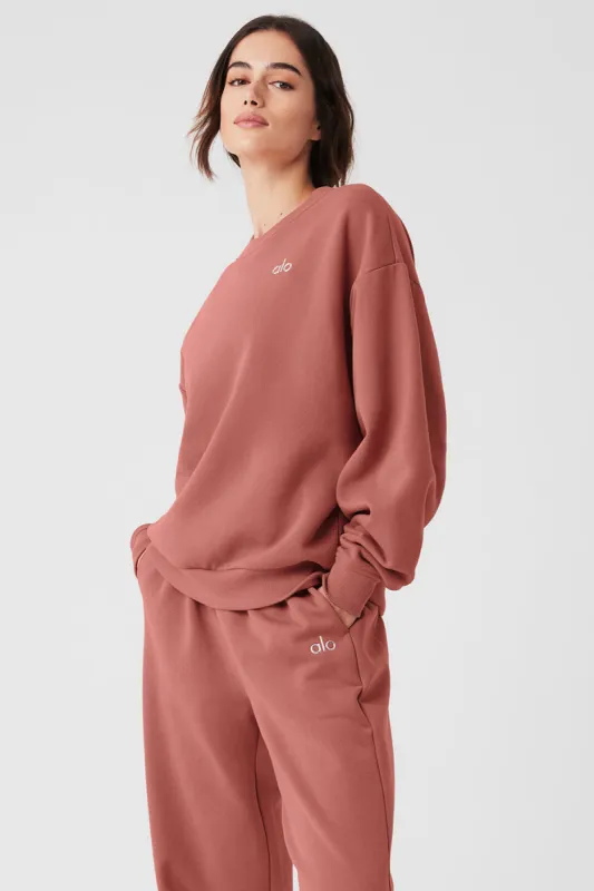 Accolade Crew Neck Pullover - Soft Terracotta | Parallel