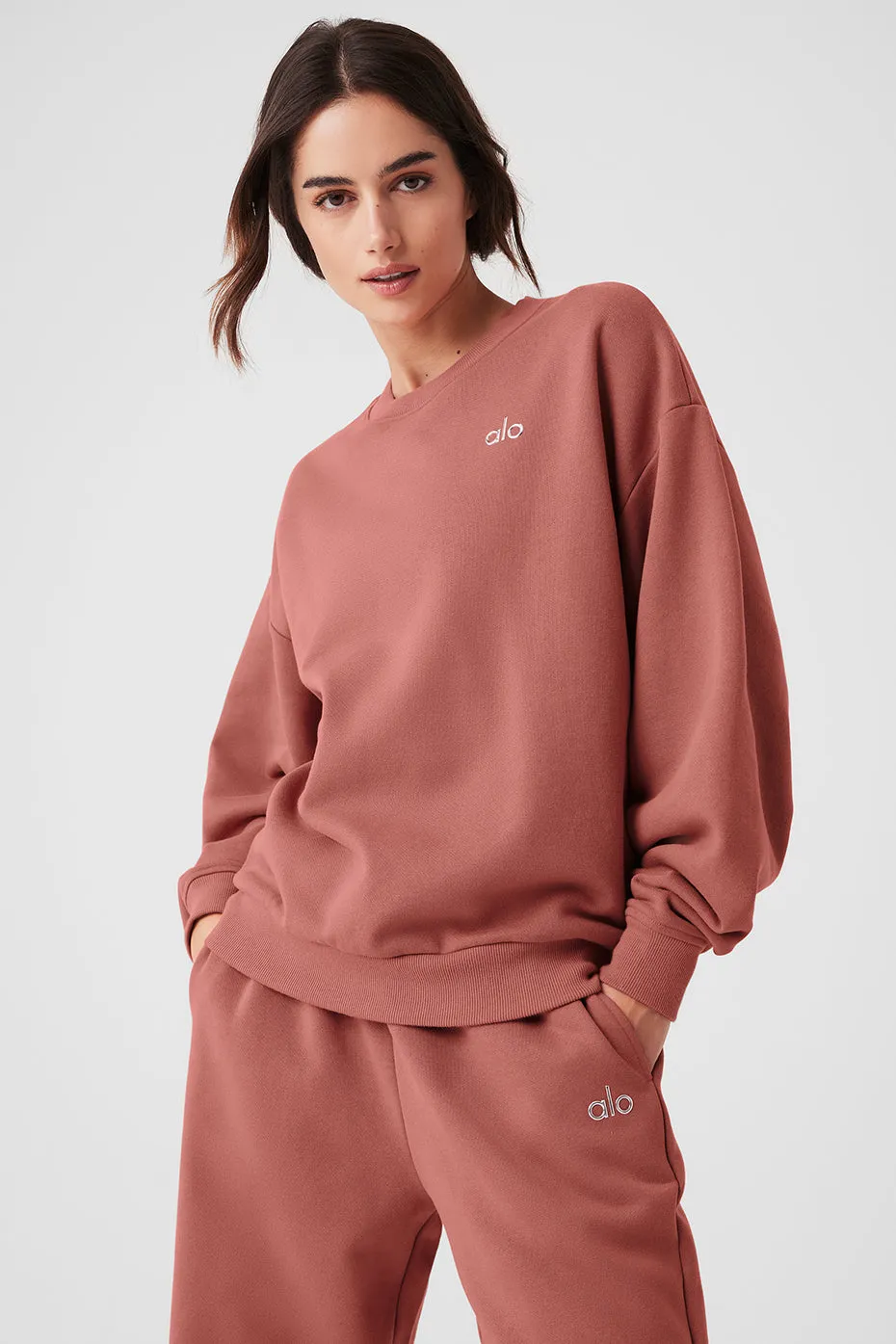 Accolade Crew Neck Pullover - Soft Terracotta sold by Alo Yoga product image thumbnail 5