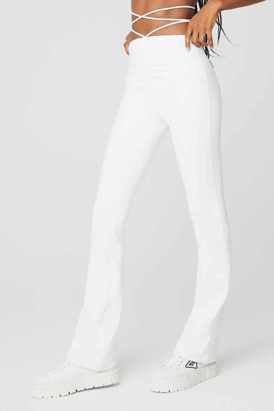 Airbrush High-Waist Cinch Flare Legging - White sold by Alo Yoga product image thumbnail 3