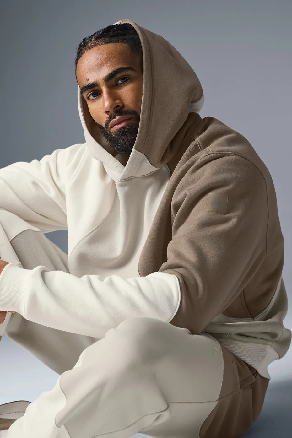 Make Waves Hoodie - Ivory/Bone/Gravel sold by Alo Yoga