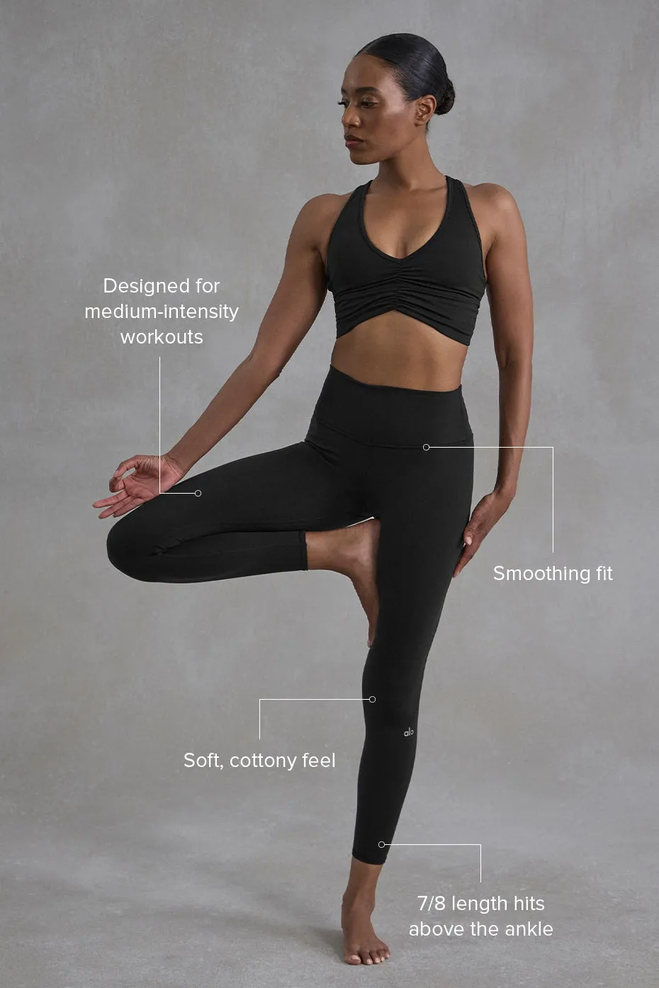 7/8 High-Waist Airbrush Legging - Black sold by Alo Yoga product image thumbnail 2