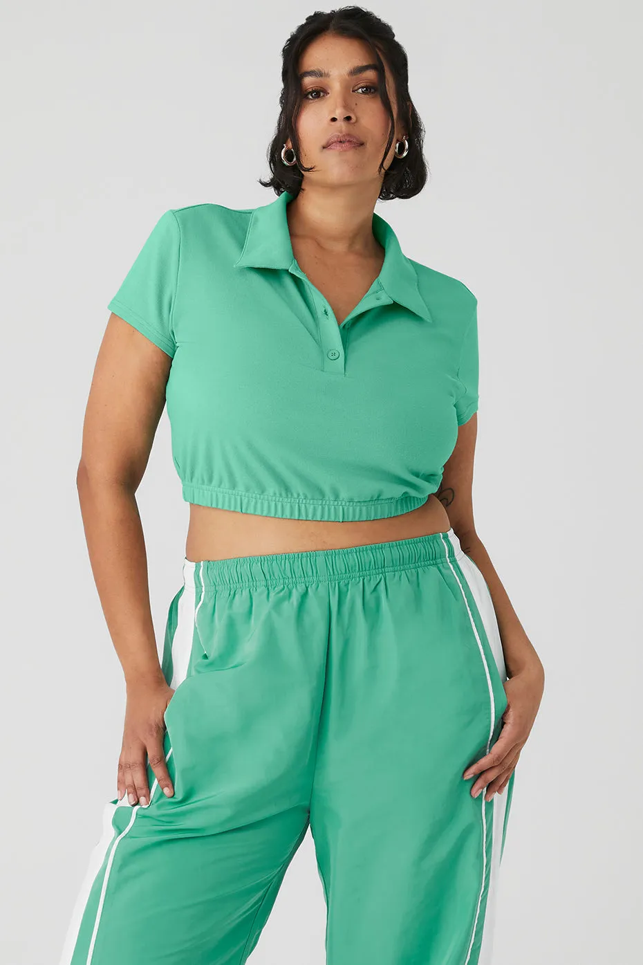 Cropped Prestige Polo - Lettuce sold by Alo Yoga product image thumbnail 5