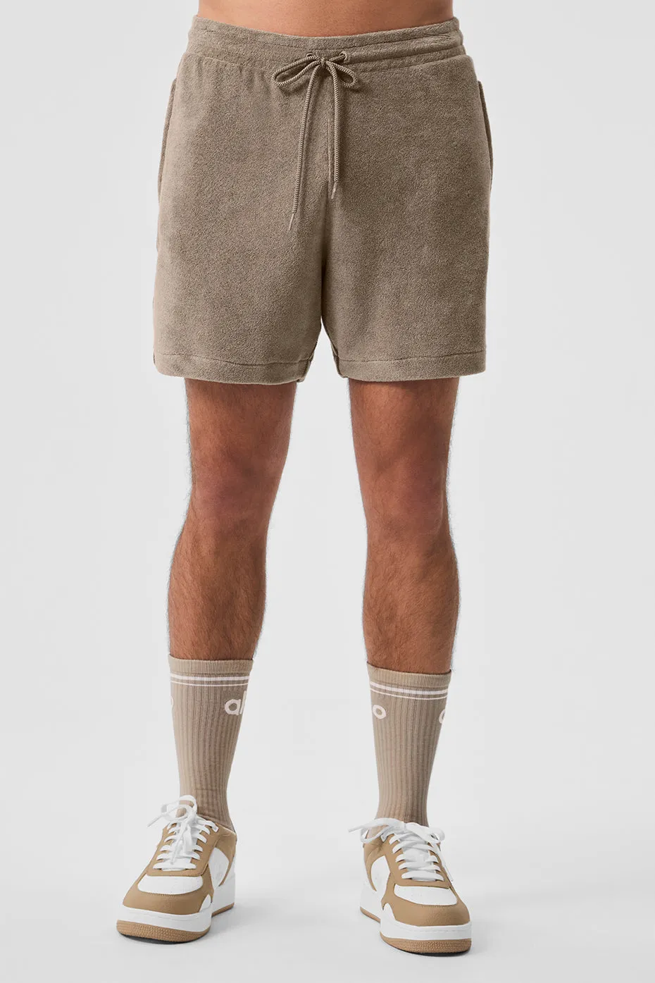 7" Coastal Terry Short - Gravel sold by Alo Yoga
