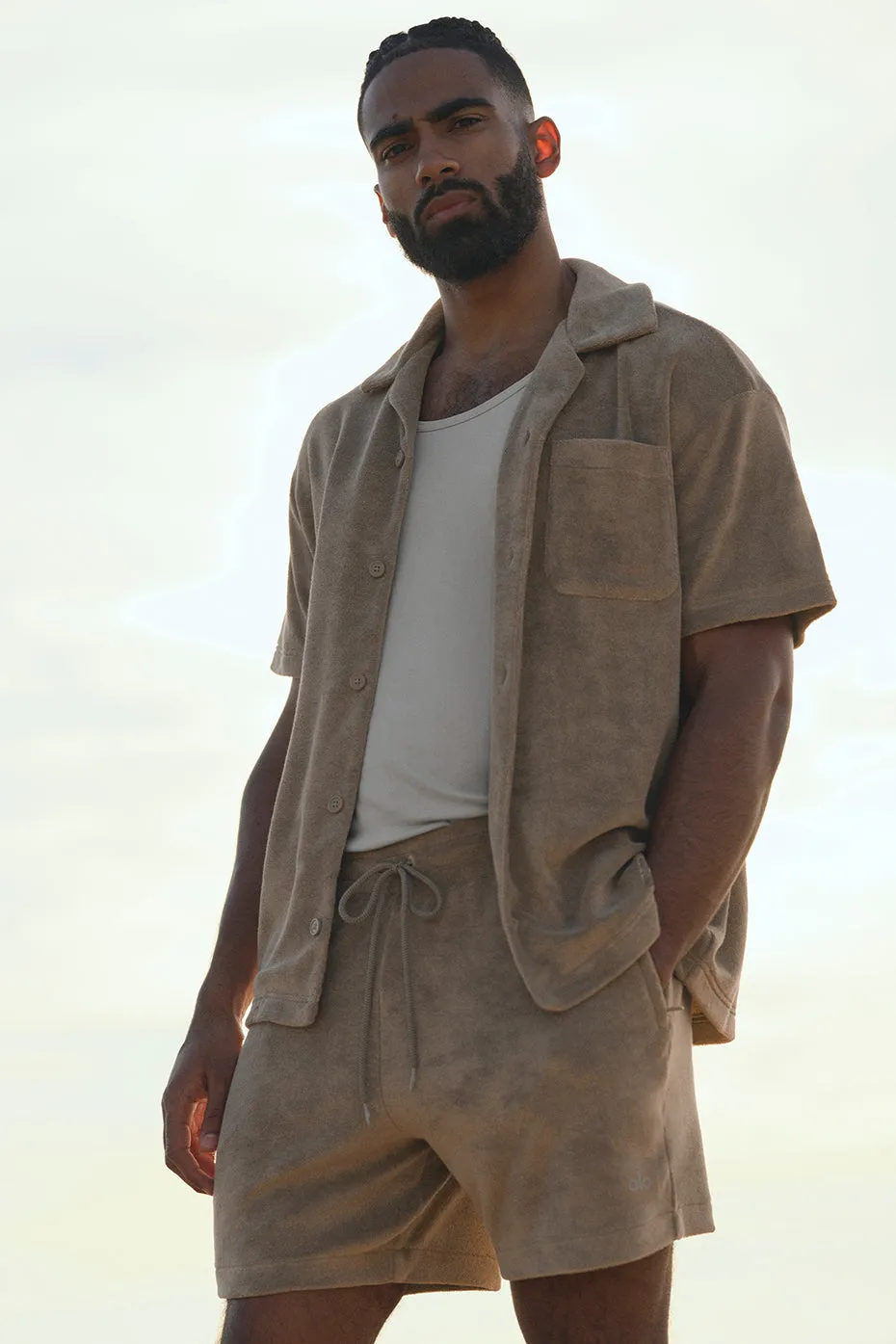 7" Coastal Terry Short - Gravel sold by Alo Yoga product image thumbnail 5