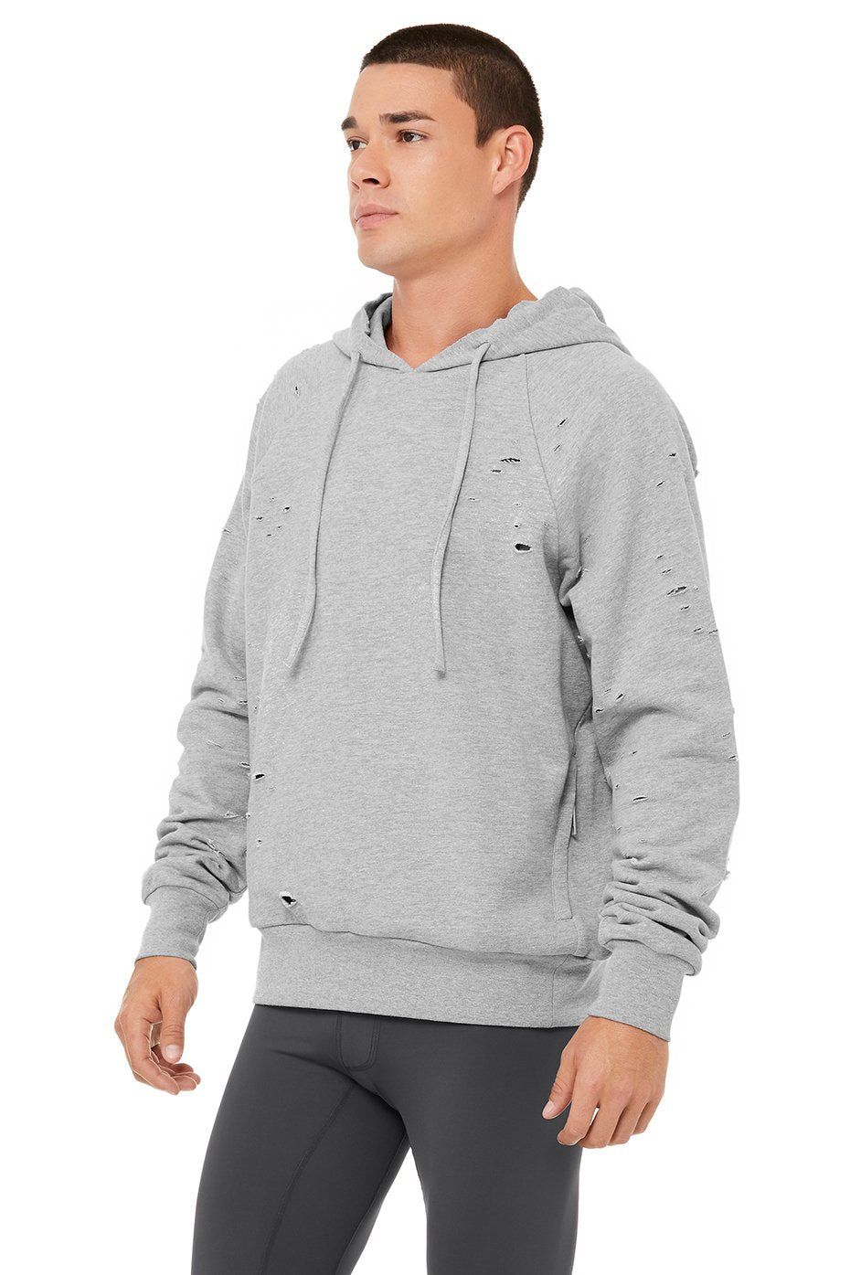 Ripped Hoodie - Athletic Heather Grey sold by Alo Yoga